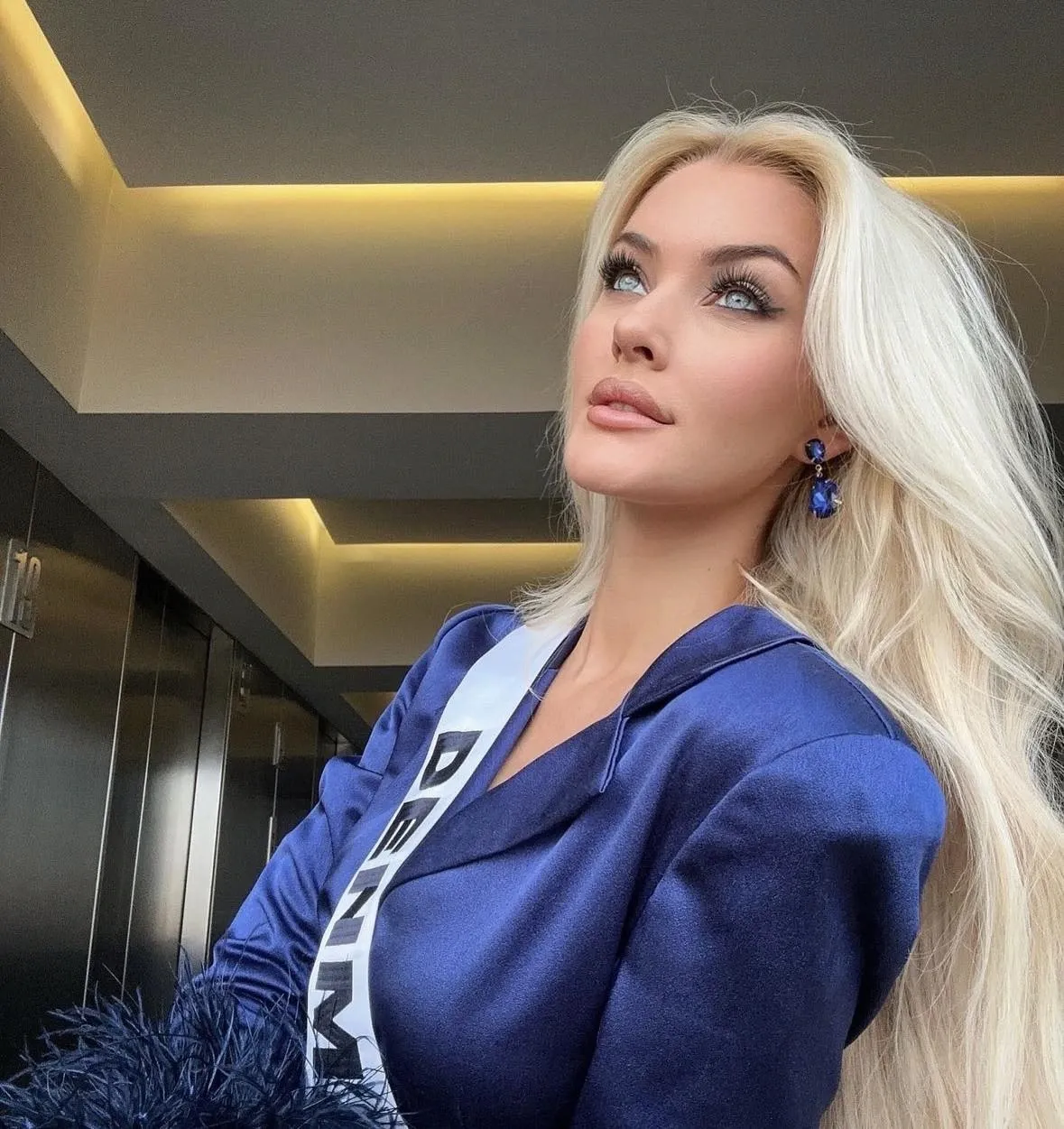 Victoria Kjær Theilvig in her winning moment at Miss Universe 2024